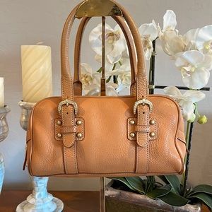 Dooney & Bourke Marchesa Cognac Pebble Leather Satchel Handbag Shoulder Bag